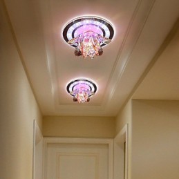 Lámpara de techo de cristal circular con tubo de luz para absorber la luz de la cúpula.