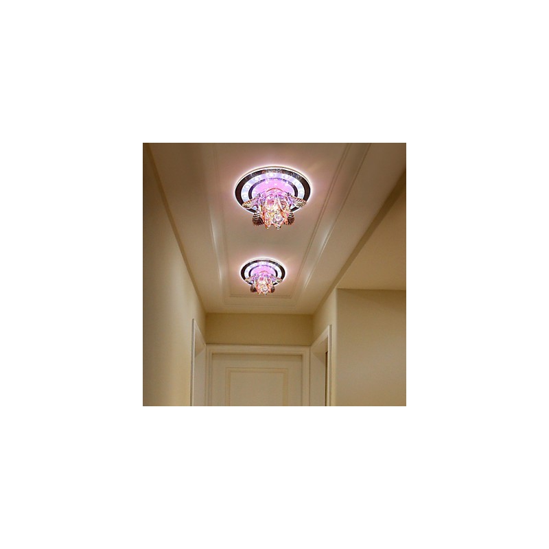 Lámpara de techo de cristal circular con tubo de luz para absorber la luz de la cúpula.