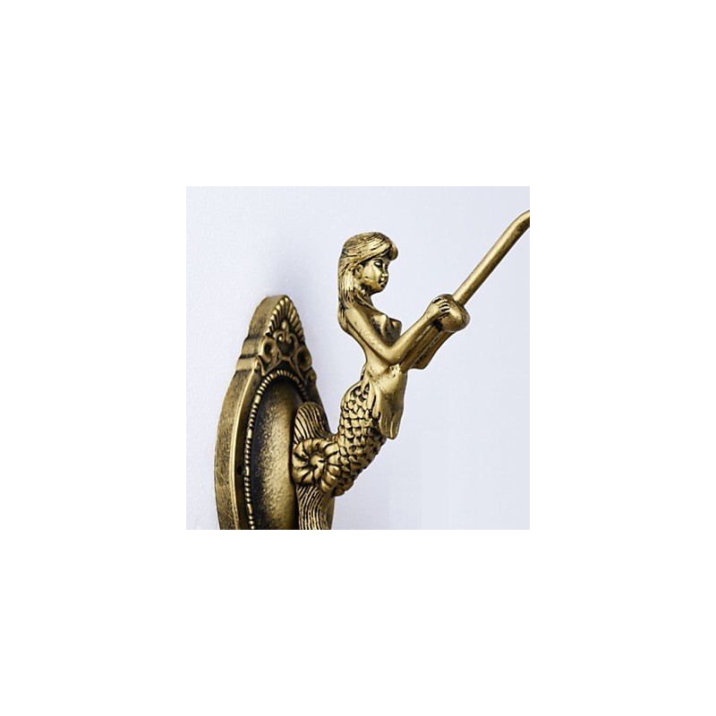 Lámpara de pared de hierro forjado creativa, estilo rural, estilo mediterráneo europeo, con luces de cristal.