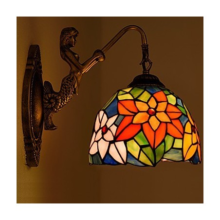 Lámpara de pared de hierro forjado creativa, estilo rural, estilo europeo, con luces de cristal Lámpara de pared de hierro forjado creativa, estilo rural, estilo europeo, con luces de cristal