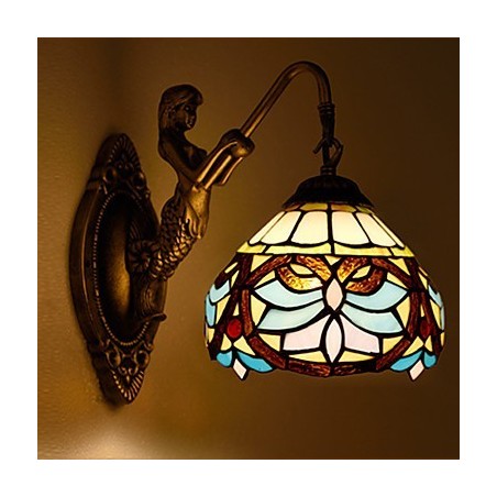 Lámpara de pared de hierro forjado creativa, estilo rural, estilo europeo, con luces de cristal Lámpara de pared de hierro forjado creativa, estilo rural, estilo europeo, con luces de cristal