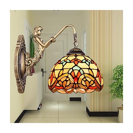 Lámpara de pared de hierro forjado creativa, estilo rural, estilo europeo, con luces de cristal Lámpara de pared de hierro forjado creativa, estilo rural, estilo europeo, con luces de cristal
