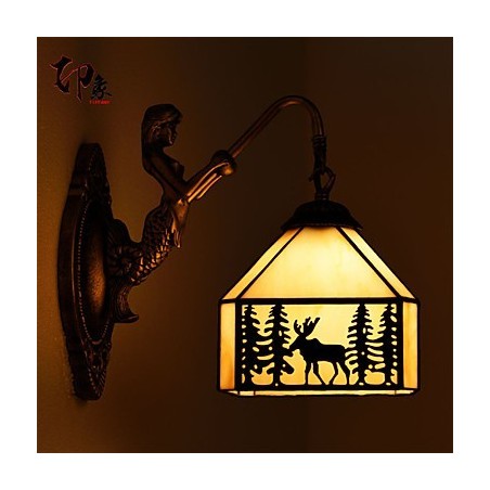 Lámpara de pared de hierro forjado creativa, estilo rural, con ciervo navideño, estilo europeo, con luces de cristal. Lámpara de pared de hierro forjado creativa, estilo rural, con ciervo navideño, estilo europeo, con luces de cristal.