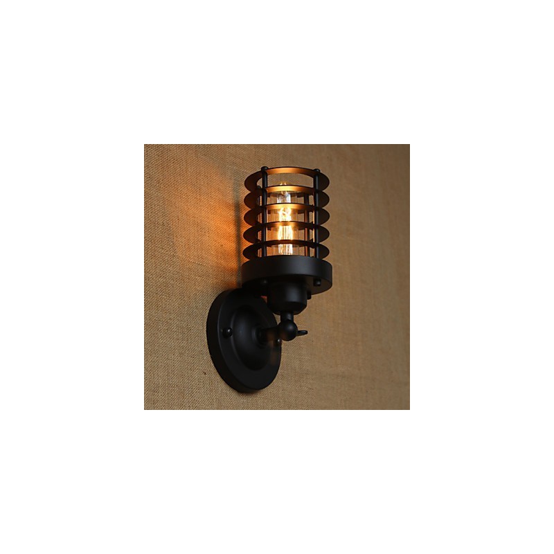 Aplique de pared decorativo retro sencillo y elegante de color negro para mesita de noche, pasillo, escalera y balcón.