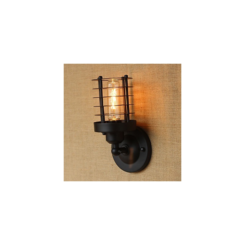 Aplique de pared decorativo retro sencillo y elegante de color negro para mesita de noche, pasillo, escalera y balcón.
