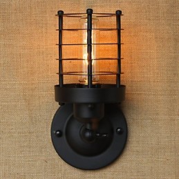 Aplique de pared decorativo retro sencillo y elegante de color negro para mesita de noche, pasillo, escalera y balcón.