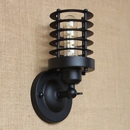 Aplique de pared decorativo retro sencillo y elegante de color negro para mesita de noche, pasillo, escalera y balcón.