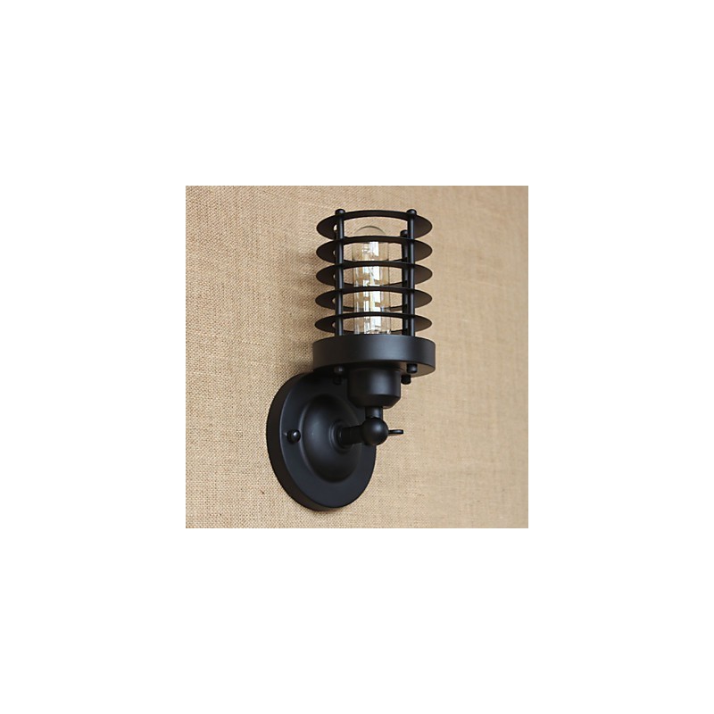 Aplique de pared decorativo retro sencillo y elegante de color negro para mesita de noche, pasillo, escalera y balcón.