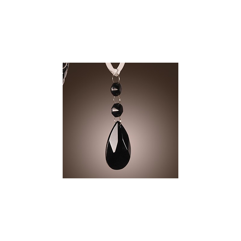 Lámpara de pared de cristal negro con bombilla de vela