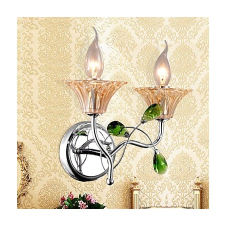 Apliques de pared Iluminación de baño Lámparas de pared de vela Cristal Moderno Contemporáneo Metal Apliques de pared Iluminación de baño Lámparas de pared de vela Cristal Moderno Contemporáneo Metal