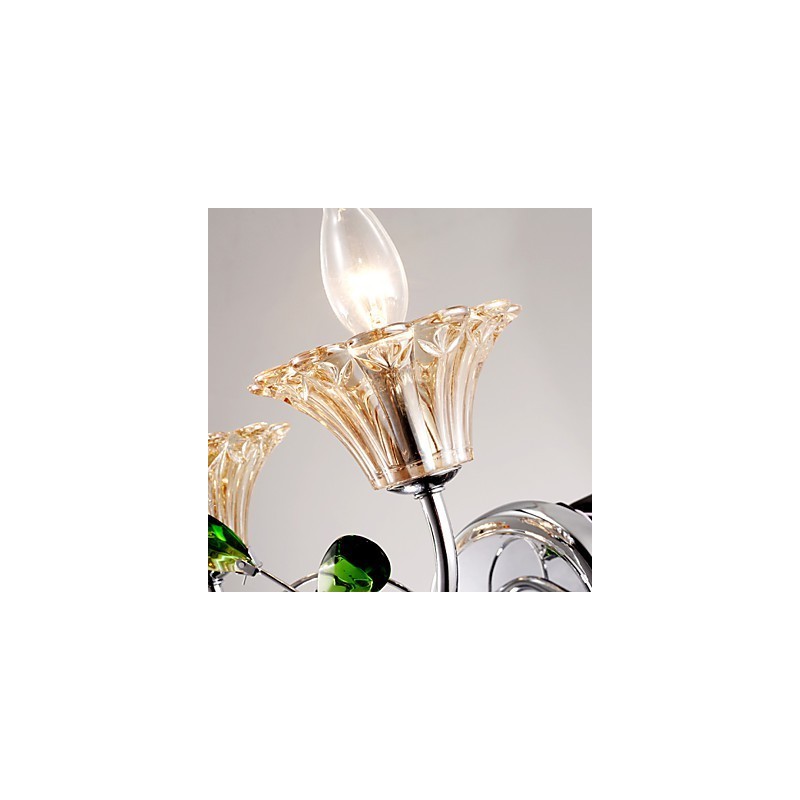 Apliques de pared Iluminación de baño Lámparas de pared de vela Cristal Moderno Contemporáneo Metal