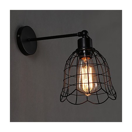 Lámpara de pared industrial de un solo cabezal, estilo europeo, de hierro forjado. Lámpara de pared industrial de un solo cabezal, estilo europeo, de hierro forjado.