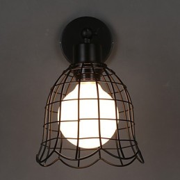 Lámpara de pared industrial de un solo cabezal, estilo europeo, de hierro forjado.