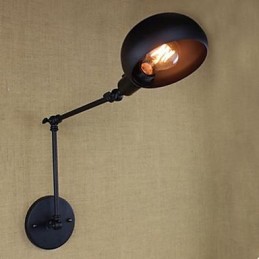 Lámpara de pared de hierro forjado de brazo largo y doble, con personalidad que restaura las formas antiguas.