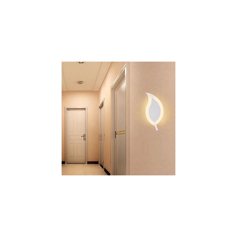 Lámpara de pared de acrílico moderna, creativa, sencilla y moderna, con hojas pequeñas de aleación.