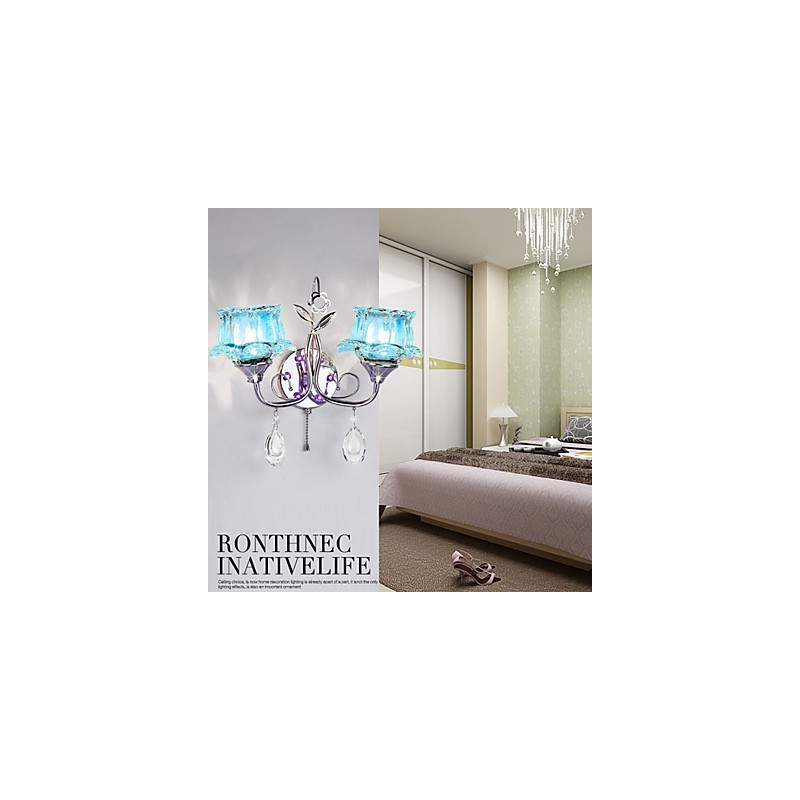 Lámparas de pared de cristal creativas, contemporáneas y contraídas.