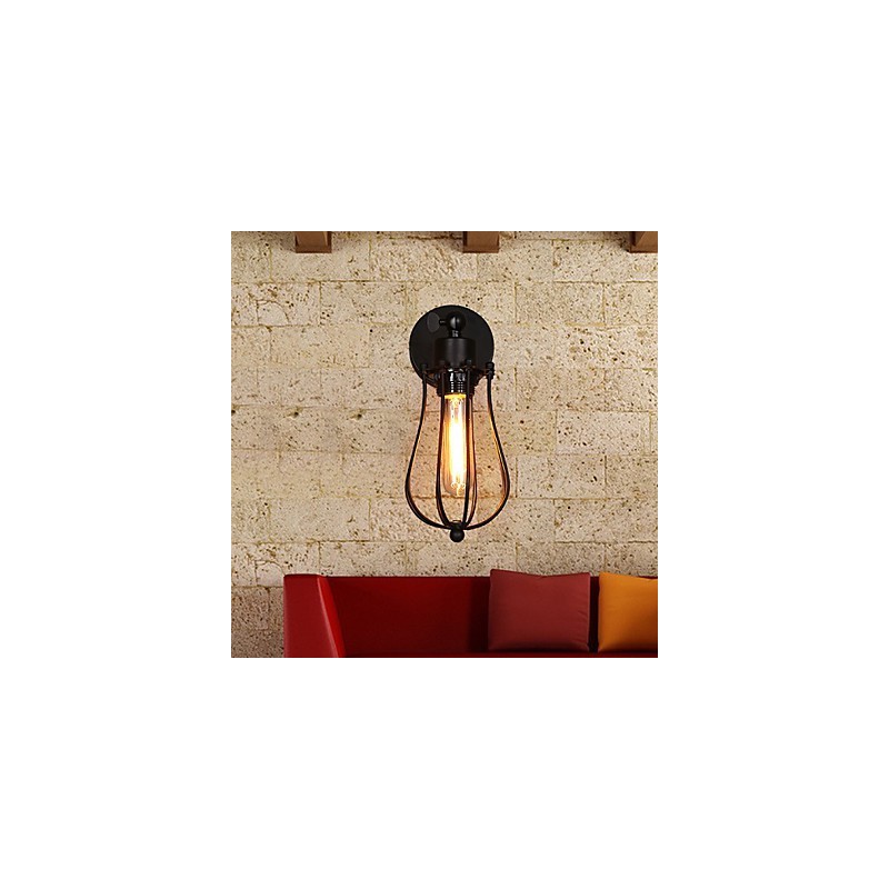 Lámpara de pared decorativa de hierro forjado con personalidad creativa y diseño retro de pomelo