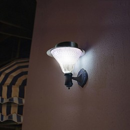 Lámpara de luz solar para exteriores, color blanco, para pared, para jardín, patio, puerta, camino