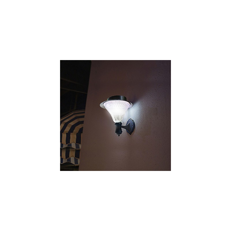 Lámpara de luz solar para exteriores, color blanco, para pared, para jardín, patio, puerta, camino