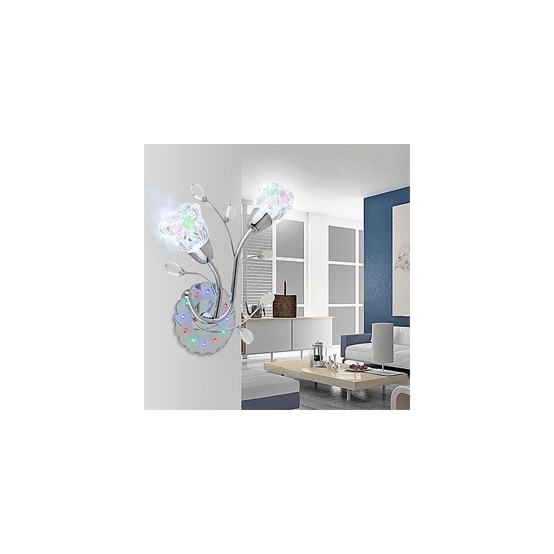 Lámpara de pared de cristal creativa contemporánea y contraída con flores creativas