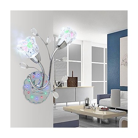 Lámpara de pared de cristal creativa contemporánea y contraída con flores creativas Lámpara de pared de cristal creativa contemporánea y contraída con flores creativas