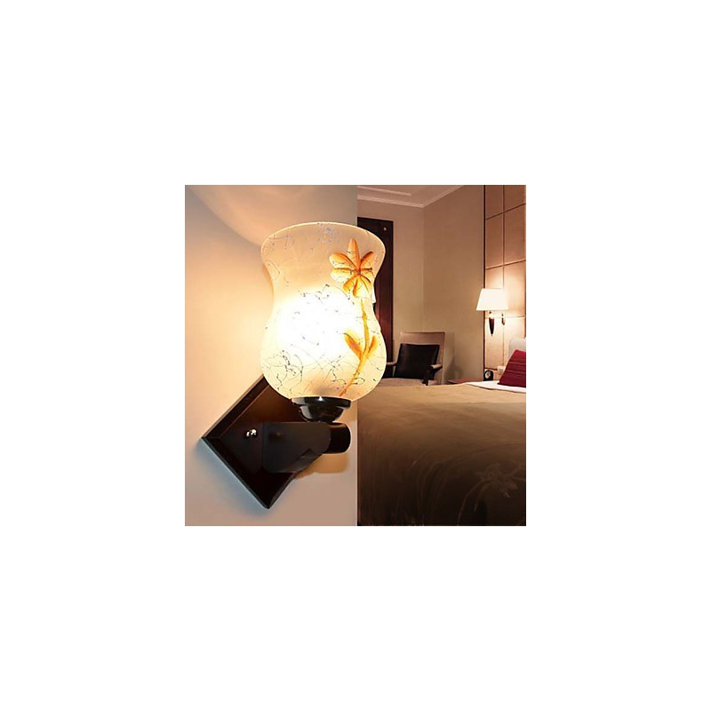 Lámpara de pared creativa de madera maciza para dormitorio, iluminación de cabecera de cama.