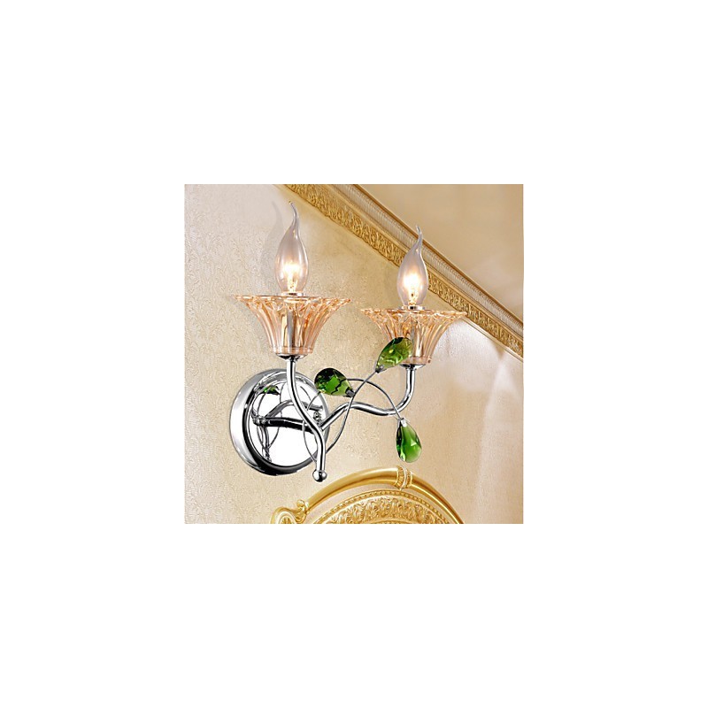 Lámpara de pared de cristal de estilo europeo, creativa, contemporánea y concisa.