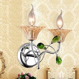 Lámpara de pared de cristal de estilo europeo, creativa, contemporánea y concisa.