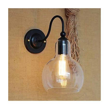 Lámpara de pared decorativa moderna de hierro forjado y vidrio para restaurante. Lámpara de pared decorativa moderna de hierro forjado y vidrio para restaurante.