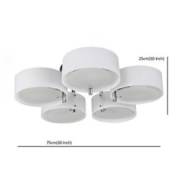 Lámpara de techo moderna contemporánea de 5 luces de metal con montaje empotrado