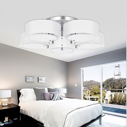 Lámpara de techo moderna contemporánea de 5 luces de metal con montaje empotrado
