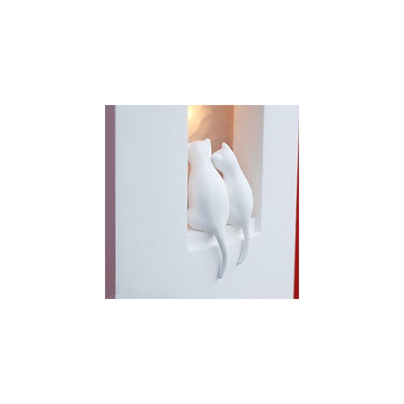 Lámpara colgante de pared de yeso con forma de gatito, moderna y cálida para habitación infantil
