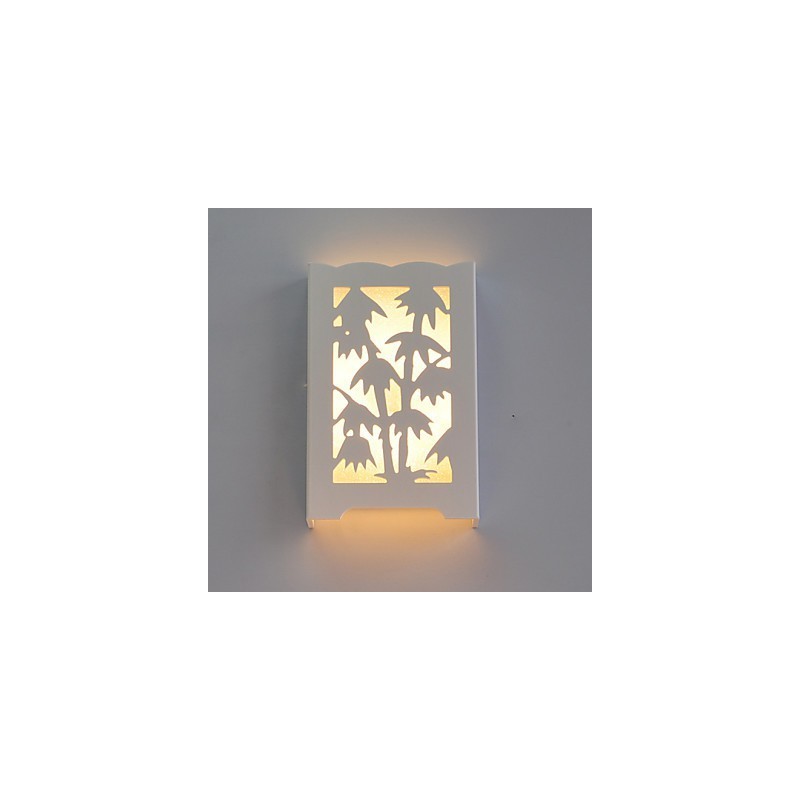 Lámparas de pared de bambú con diseños creativos y modernos de tallado en blanco.