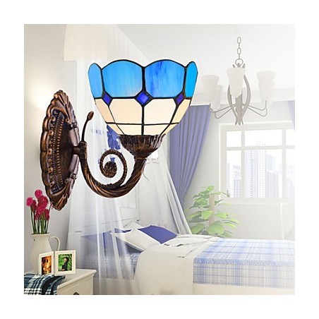 Lámpara de pared de estilo europeo que restaura formas antiguas, luces de cristal mediterráneas creativas Lámpara de pared de estilo europeo que restaura formas antiguas, luces de cristal mediterráneas creativas