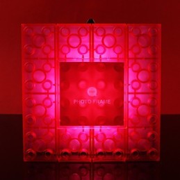 Marco de bloques creativos, luz de colores, lindos pequeños regalos, lámpara de pared, luces con gancho para cinturón