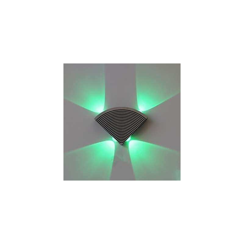 Lámpara de pared con ventilador, cuatro luces, aluminio verde, acrílico