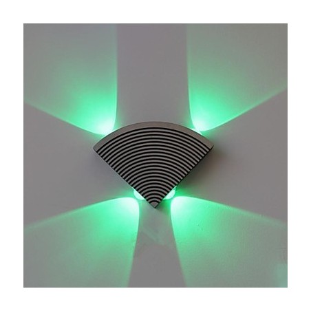 Lámpara de pared con ventilador, cuatro luces, aluminio verde, acrílico Lámpara de pared con ventilador, cuatro luces, aluminio verde, acrílico