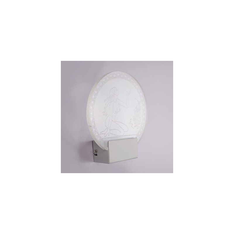 Lámpara de pared acrílica de PVC con chip de luz, moderna y contemporánea, de metal, 5 W