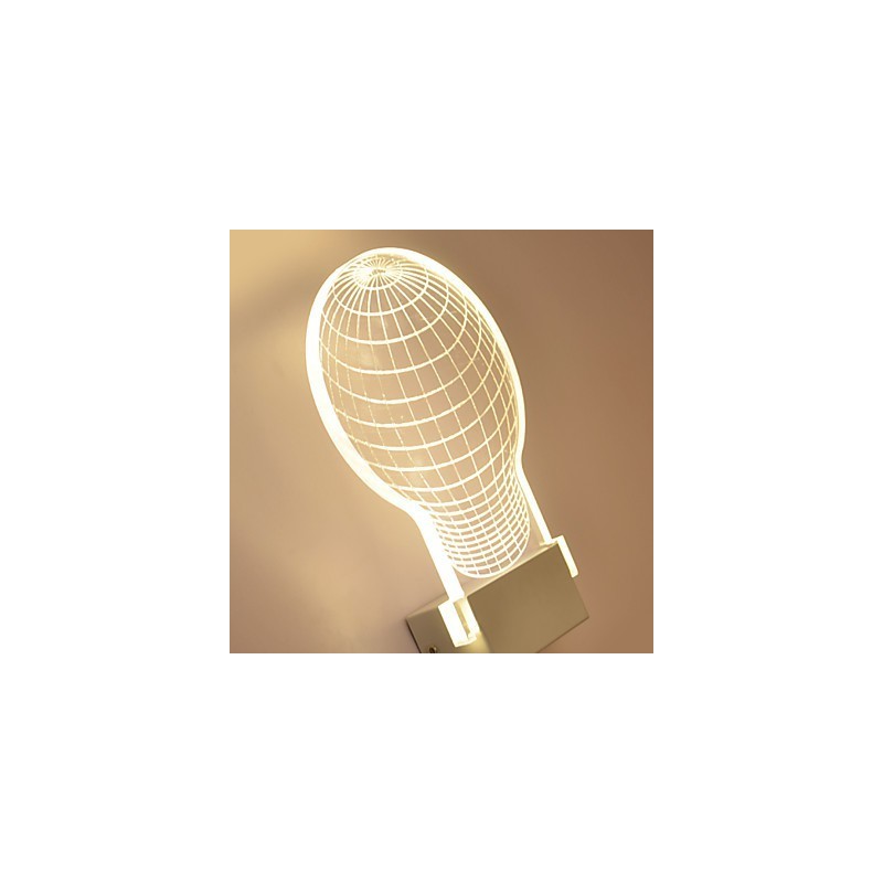 Lámpara de pared acrílica de PVC con chip de luz, moderna y contemporánea de metal.