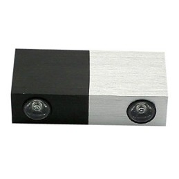 Aplique de pared moderno con diseño elegante mitad plata mitad negro, cuerpo cúbico, 2 luces