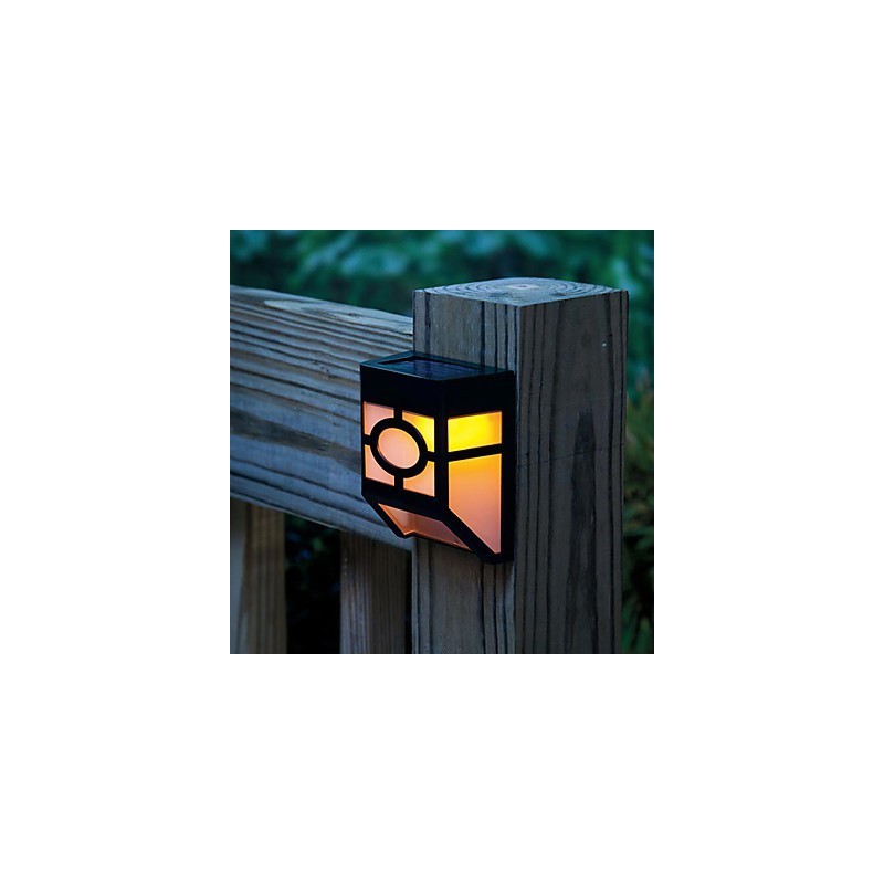 Lámpara de pared solar de color amarillo cálido con 2 faroles para terraza