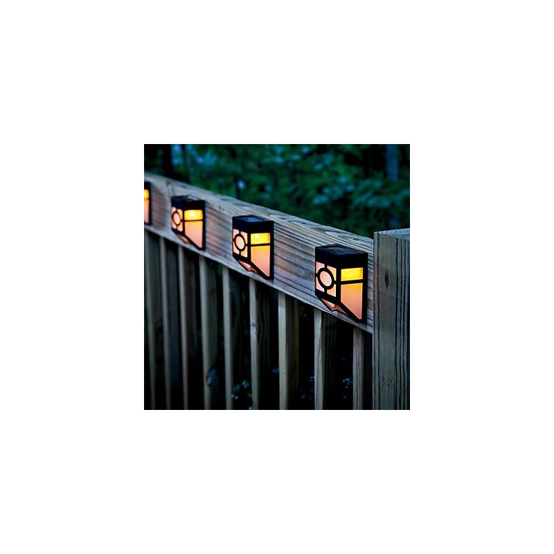 Lámpara de pared solar de color amarillo cálido con 2 faroles para terraza