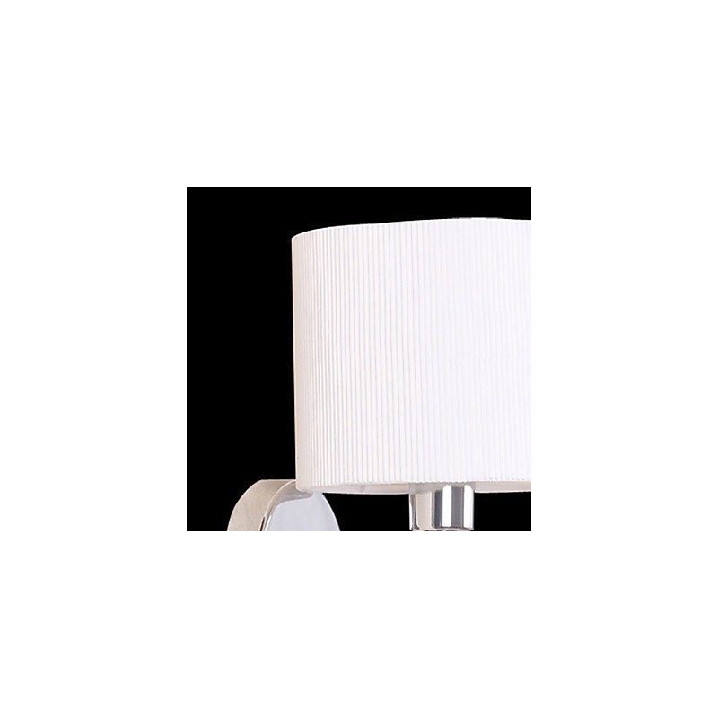 Elegante lámpara de pared de metal y tela con 1 luz en cilindro blanco