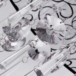 Lámpara empotrada moderna contemporánea de metal galvanizado con cristal de tambor