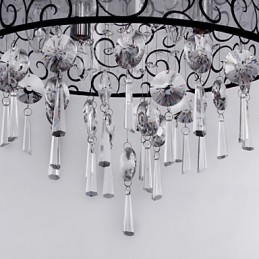 Lámpara empotrada moderna contemporánea de metal galvanizado con cristal de tambor