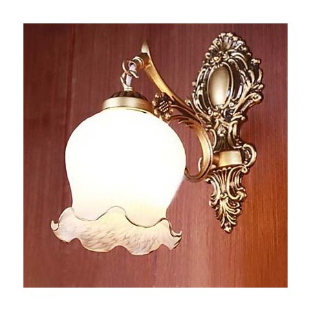 Aplique de baño de 1 luz, clásico, metal, vidrio, pintura Aplique de baño de 1 luz, clásico, metal, vidrio, pintura