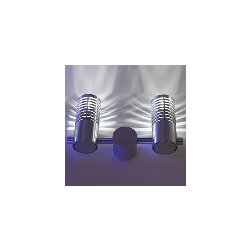 Aplique de pared moderno con luz dispersante, 2 cilindros, capa de barrera, rayo de luz