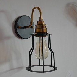 Lámpara de pared artística minimalista con pantalla de esqueleto de metal negro