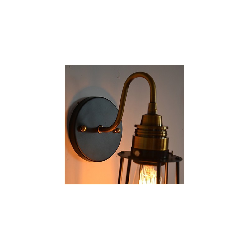 Lámpara de pared artística minimalista con pantalla de esqueleto de metal negro