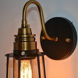 Lámpara de pared artística minimalista con pantalla de esqueleto de metal negro